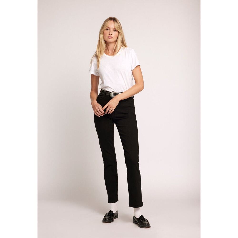 NWT Current/Elliott The Soulmate Jeans Size 26 Black Denim Slim Fit Straight Leg